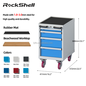 Đen 4-ngăn kéo công cụ xe đẩy giỏ hàng rỗng lưu trữ cho cơ khí cán khóa hội thảo tủ - Product Image 2