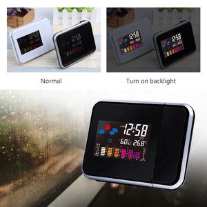 Reloj Despertador <span class=keywords><strong>con</strong></span> Proyección, Estación Meteorológica, Pronóstico del Tiempo, <span class=keywords><strong>Proyector</strong></span>, Reloj Despertador de Mesa, Luz de Fondo LED, Pantalla Digital Colorida - Product Image 5