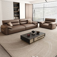 Komfortable, moderne, modulare Ledersofas mit Relaxfunktion für Wohnzimmer in Apartments und Villen