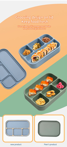 Lancheira Bento de Silicone Dobrável Livre de BPA com Tampa para Crianças e Adolescentes Recipiente para Armazenamento de Lanches e Alimentos - Product Image 6