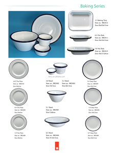 Moule à tarte en métal classique pour la conception durable de plat d'assiette de camping, ensembles de vaisselle en émail avec bord bleu. - Product Image 6