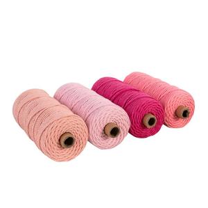 Cordón de algodón rojo trenzado para <span class=keywords><strong>manualidades</strong></span>, hilo de algodón de macramé de 3mm a la venta - Product Image 5