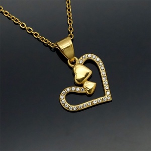 Fashion 18k Gold Plated <b>Necklace</b> Accessory Stainless Steel Heart Charm Zircon <b>Necklace</b> Jewelry for Women - Product Image 5