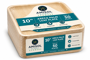 Plato Redondo Desechable de Hoja de Palma Areca de 5 Pulgadas |   Plato de Catering Resistente, Compostable y Ecológico - Product Image 5