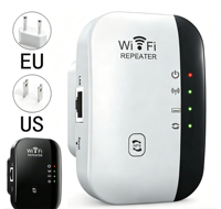 Ripetitore WiFi 300Mbps, Amplificatore di Segnale Wireless, Estensore di Portata, Router Domestico con Spina US/EU Disponibile