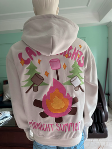 Custom Large Embroidery Logo Hoodies High Quality Cotton Pullover Fleece Heavy 3D Oversized Cropped Boxy Hoodie for <b>Men</b> - Product Image 2
