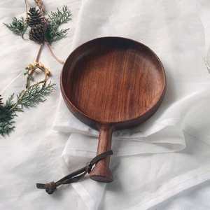 Black Walnut Wood <b>Tray</b> With Handle Natural Solid Wood Handmade Retro Style <b>Snack</b> Dessert Plate Wall Mountable - Product Image 2