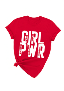 T-shirt Girl Power da donna, 100% cotone, girocollo, vestibilità ampia, camicia casual femminista con stampa di lettere, da indossare in tutte le stagioni - Product Image 1