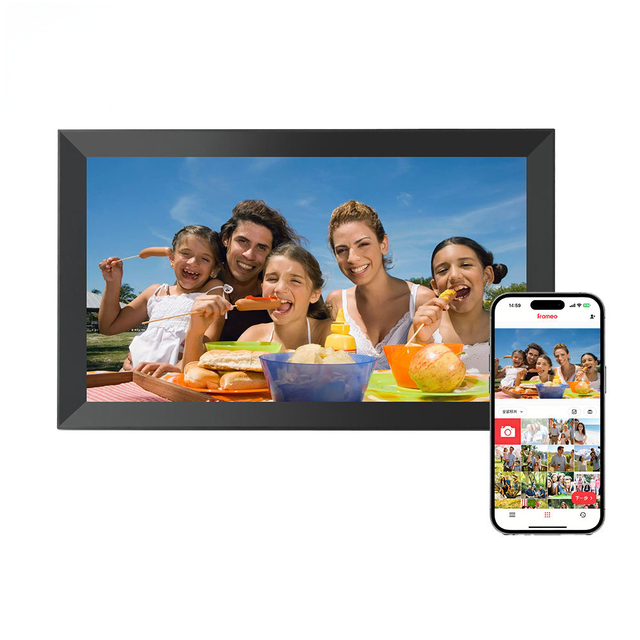 15.6-Inch Acrylic Smart WiFi Digital Photo Frame 1920x1080 IPS LCD Touchscreen 32GB Memory AVI MP4 MP3 Support Video Playback AI