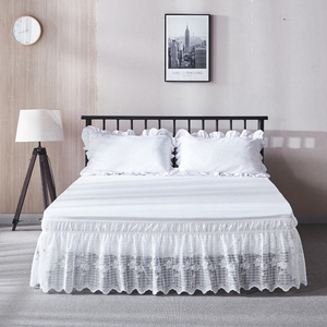 High Quality Around Elastic Pleats Lace <b>Bed</b> Skirt Set - Product Image 2