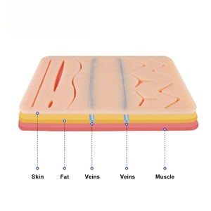 Da khâu pad với 9 mô phỏng vết thương và giữa không gian trống rỗng cho tự làm vết mổ, thêm 2 tĩnh mạch cho tiêm đào tạo mục đích - Product Image 4