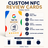 Carte de commentaires Google NFC Vorx Tech NTAG213 215 personnalisée, carte de commentaires Google NFC en acrylique