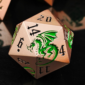 <span class=keywords><strong>Jeu</strong></span> <span class=keywords><strong>de</strong></span> dés en métal gravé Dragon Vert Cuivré, 7 pièces, polyédriques solides pour D&D, jeux <span class=keywords><strong>de</strong></span> rôle <span class=keywords><strong>de</strong></span> table, robustes - Product Image 3