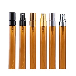 Atomizador de Vidrio Ámbar de 10 ml con Pulverizador Dorado, Frasco Vacío para Perfume - Product Image 1