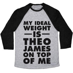 My Ideal Weight Is Theo James on Top of Me Unisex Tri-Blend <b>Baseball</b> <b>Tee</b> - Product Image 3