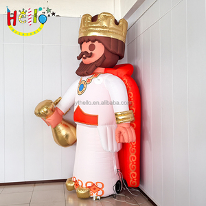 Natividad vacaciones Navidad iluminado inflable sabio con copa dorada - Product Image 2