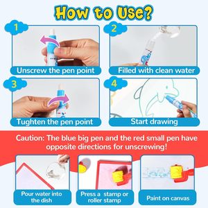 OUYI Montessori papan gambar air ajaib alas mewarnai pendidikan Doodle Set Desain Rusia untuk anak perempuan - Product Image 4