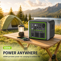 Station d'alimentation portable LiFePO4 600W 403Wh avec onduleur à onde sinusoïdale pure, panneau solaire et lampe torche pour alimentation de secours d'urgence