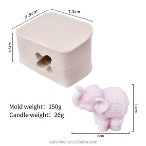 Sớm Riser Silicone hình con voi lật bánh khuôn tự làm phim hoạt hình hương liệu nến Silicone khuôn thạch cao trang trí đồ trang trí - Product Image 6