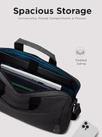 Sac pour ordinateur portable, sac messager à bandoulière pour ordinateur portable ou tablette, tissu élégant, durable et hydrofuge