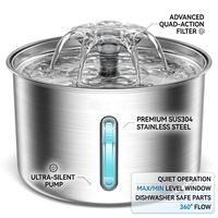 Fontaine à eau électrique pour animaux de compagnie en acier inoxydable 304, distributeur d'eau à circulation automatique, abreuvoir détachable pour chats et chiens
