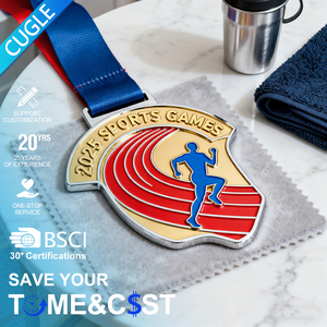 เหรียญฮวงจุ้ยที่ทันสมัยวิ่งมาราธอนบาสเกตบอลคาราเต้เชียร์ลีดเดอร์ฟุตบอลหรูหราชุบเงินรางวัลที่กำหนดเอง - Product Image 1