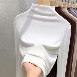Maglia Termica da <span class=keywords><strong>Donna</strong></span> in Velluto Tedesco Eco-Friendly in Poliestere, Collo Alto, Tinta Unita, Spazzolata, Strato Base - Product Image 3