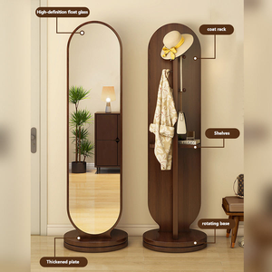 Miroir rotatif <span class=keywords><strong>en</strong></span> verre fait main avec support mural <span class=keywords><strong>en</strong></span> bois pour chambre à coucher, salon, miroir sur pied - Product Image 6