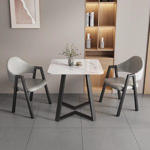 Ensemble de table et de chaises de salle à manger contemporaines en ardoise haut de gamme de luxe pour <span class=keywords><strong>petit</strong></span> appartement, hôtel, usage domestique - Product Image 2