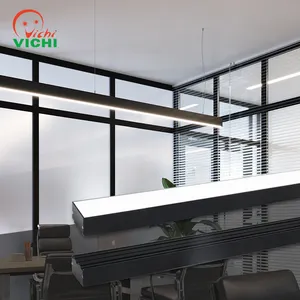 Vichi 2022 현대 디자인 사무실 조명기구 실내 Recessed 알루미늄 펜던트 천장 서스펜션 튜브 조명 시스템 선형