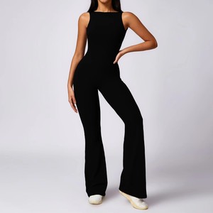 Tùy chỉnh Workout bodysuit phụ nữ thể thao phòng tập thể dục Rompers Activewear bán buôn trở lại Rỗng ra sexy một mảnh Yoga tập thể dục Jumpsuit - Product Image 5