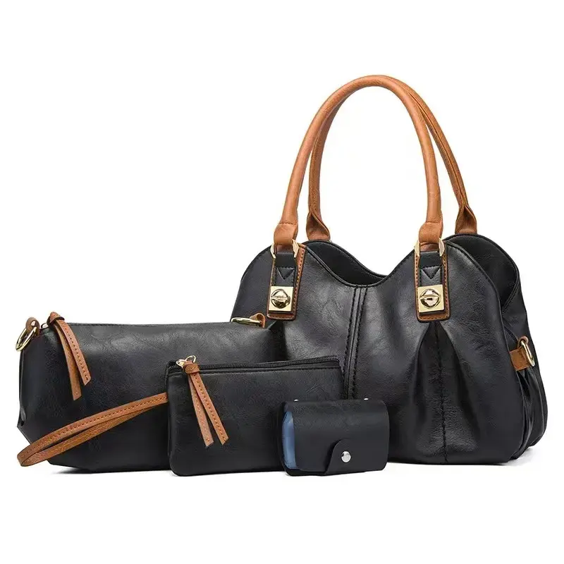 2023 new arrivals 4 in 1 bag set pu leather fashion handbags wholesale crossbody handbag set for ladies