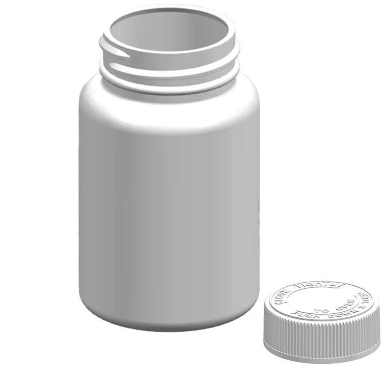 プラスチックサプリメントコンテナシリンダーホワイト食品安全プラスチックHDPEビタミン薬ペットボトル