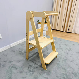 Tour d'apprentissage moderne et écologique pour enfants - Tabouret d'apprentissage en bois de hêtre massif et contreplaqué durable pour la cuisine, le salon et la chambre à coucher - Product Image 5