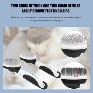 Fábrica venta al por mayor logotipo personalizado pingüino manejar la limpieza gato Pin cepillo de limpieza cepillo para mascotas perro aseo cepillo - Product Image 4