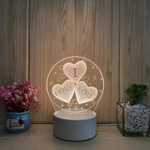 핫 세일 승진 생일 선물 3D 광학적인 led 램프 아기 곰 환상 3d 밤 빛