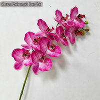 HGA Vente en gros de fleurs artificielles en vrac, orchidées à longue tige en latex, orchidées Phalaenopsis au toucher réel pour la décoration de table de mariage