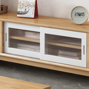 Nordic Style Solid Wood Tv Cabinet Coffee Table Storage Cabinet Combination Modern Minimalist Living Room Set - Product Image 3
