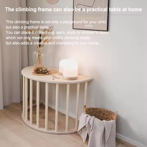 Multifunctional 5 In1 Climbing Frame Rainbow Arch Rocker Sensory Table Montessori Wooden Arched Climbing Frames With Cushion Set - Product Image 3