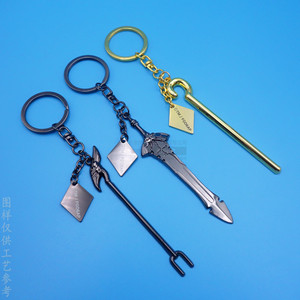 Llavero con Modelo de Arma de Aleación de Zinc, 70x12mm, Color Níquel Negro, Accesorio de Juego, Regalo - Product Image 1