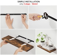Étagère Murale Flottante Simple en Bois Robuste et Écologique, Idéale pour Grenier, Chambre, Salon, Cuisine, Bibliothèque - Meilleure Vente