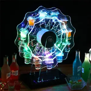 Recarregável Acrílico Ferris Wheel LED Vinho Titular 12 Cup Led Shot Glass Wine Rack Para Nightclub Bar KTV Decoração Do Casamento Do Partido