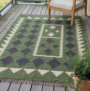Southwestern Handmade Wool Geometric Area <b>Rug</b> <b>Tribal</b> Boho Rustic Carpet Farmhouse Floor Decor for Living Room Bedroom and Home - Product Image 1