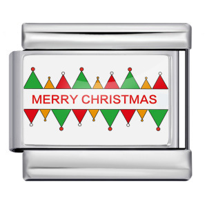 Factory Supply Stainless Steel Christian Merry Christmas Theme Italian <b>Charm</b> Colorful Cartoon Print 9mm Standard Bangle <b>Charms</b> - Product Image 5