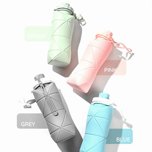 600ml BPA Free Drinking Tools Water Bottle Silicone Durable Sports <strong>Cups</strong> <strong>Collapsible</strong> Water Bottle With Rope - Product Image 6