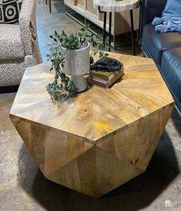 Table basse ronde en bois massif portable, style moderne pour salon, pour usage résidentiel et commercial haut de gamme - Product Image 2