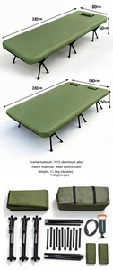 Cama de Camping Inflable de Doble Capa de Tela Oxford, Altura Ajustable, con Almohada, para Uso en Exteriores y Playa - Product Image 3