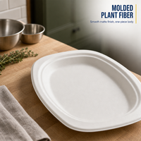 Bol alimentaire jetable en pulpe de bagasse de canne à sucre biodégradable et compostable, compatible micro-ondes, avec logo personnalisé, pour événements et fêtes