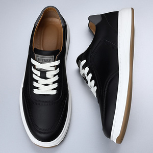 White <b>Leather</b> <b>Sneakers</b> Men Soft Sole Low Heel Casual Shoes For Leisure Walking Style - Product Image 4