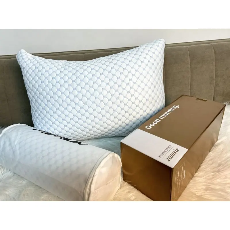 Almohada de espuma viscoelástica para cama de hotel, textiles de lujo para el hogar, color azul, 2023